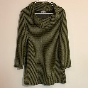 Habitat Striped Green and black Sweater long for Women asymmetrical design